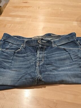 BKE Men's DEREK STRAIGHT 38L Washed Blue Jeans